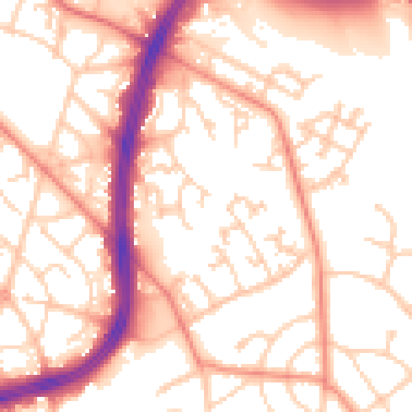 Daytime road noise heatmap for S2 1BA