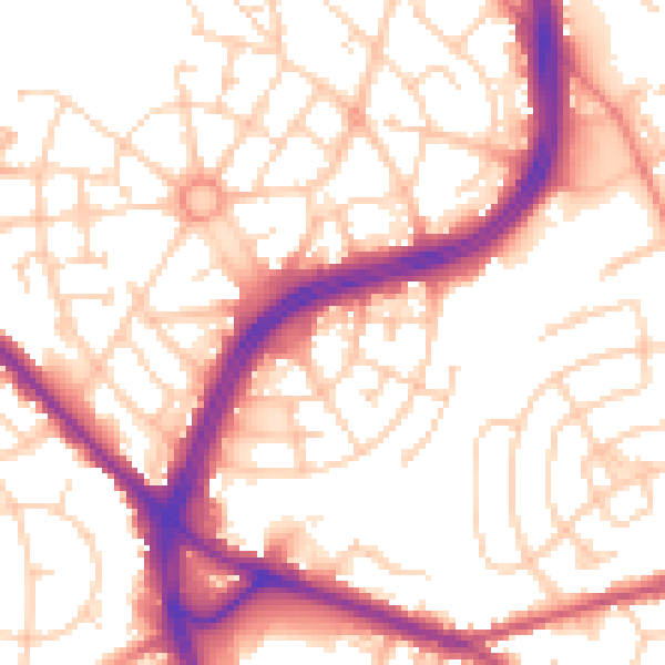 Daytime road noise heatmap for S2 1BL