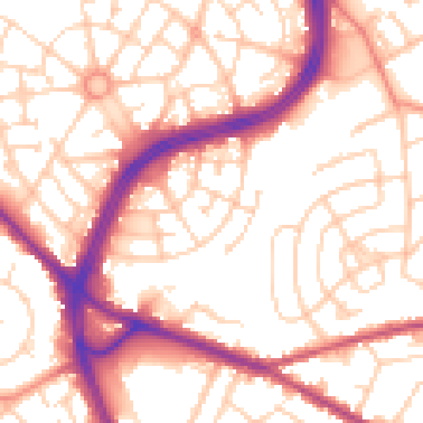 Daytime road noise heatmap for S2 1BR