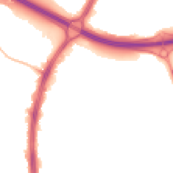 Night-time road noise heatmap for S2 1DD