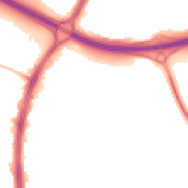 Night-time road noise heatmap for S2 1DE