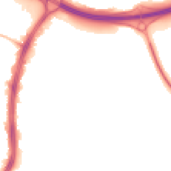 Night-time road noise heatmap for S2 1DG
