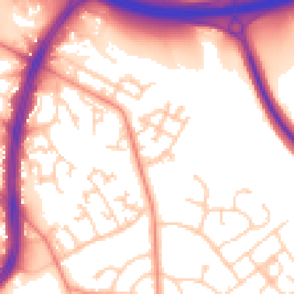 Daytime road noise heatmap for S2 1DH