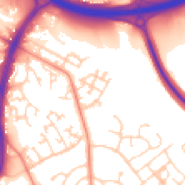Daytime road noise heatmap for S2 1DJ