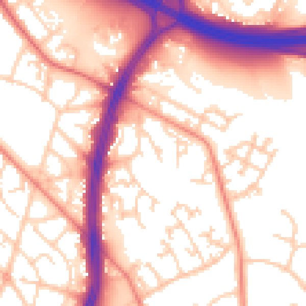 Daytime road noise heatmap for S2 1DQ