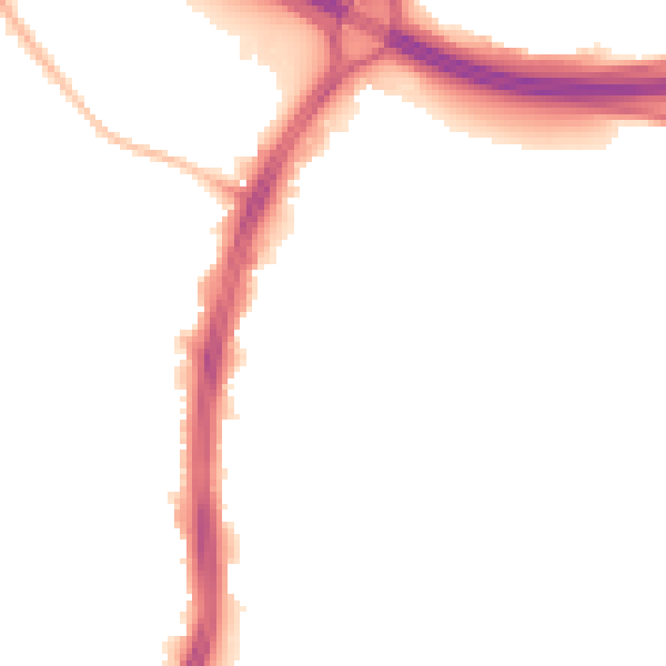 Night-time road noise heatmap for S2 1DQ