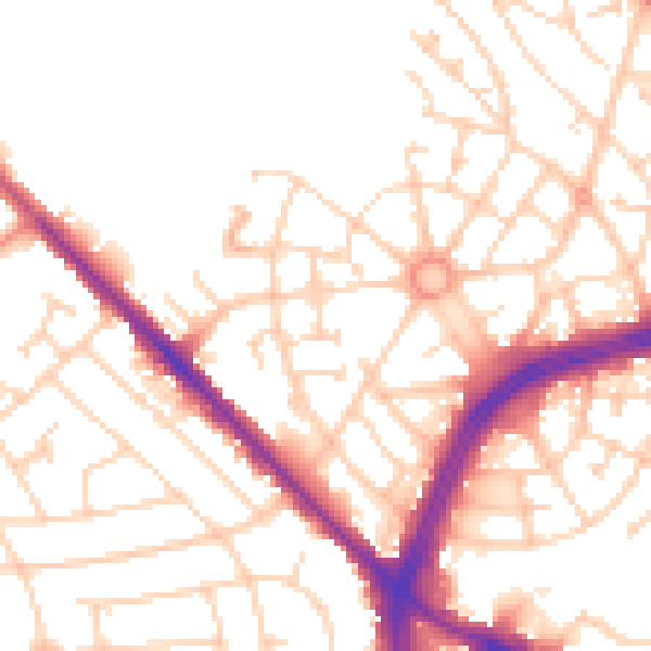 Daytime road noise heatmap for S2 1LD