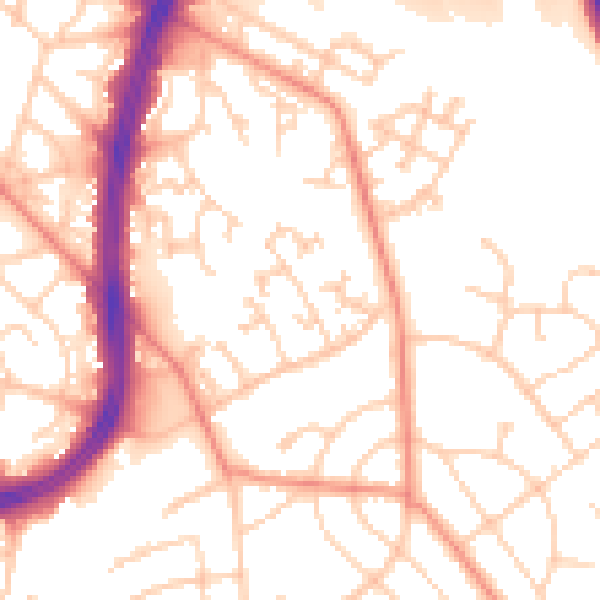 Daytime road noise heatmap for S2 1NB