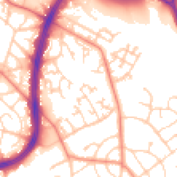 Daytime road noise heatmap for S2 1NE