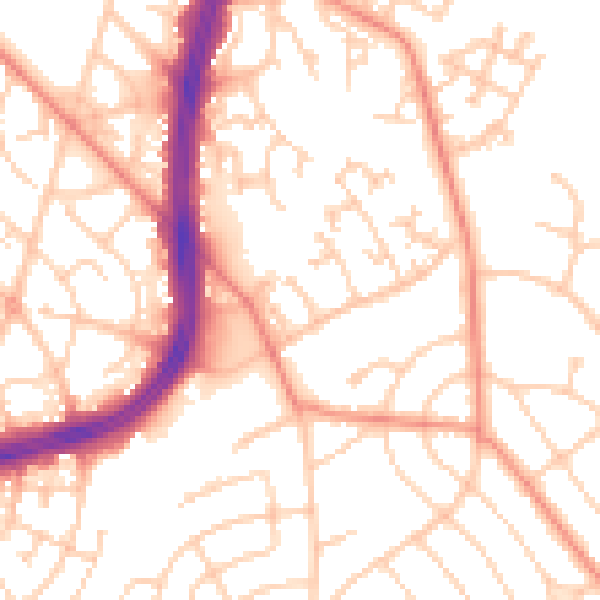 Daytime road noise heatmap for S2 1NG