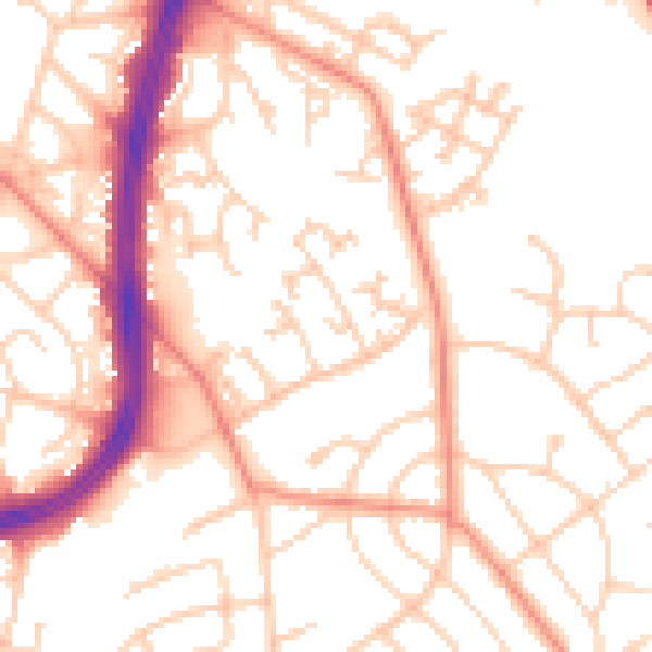 Daytime road noise heatmap for S2 1NL