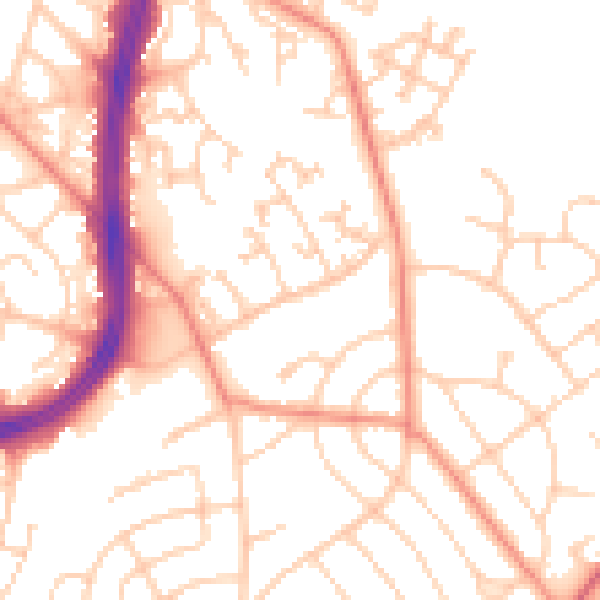 Daytime road noise heatmap for S2 1NP