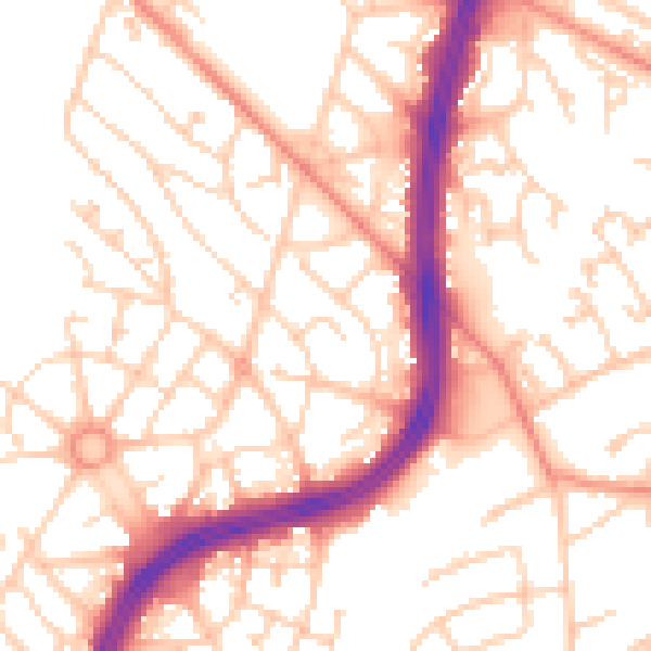 Daytime road noise heatmap for S2 1NX