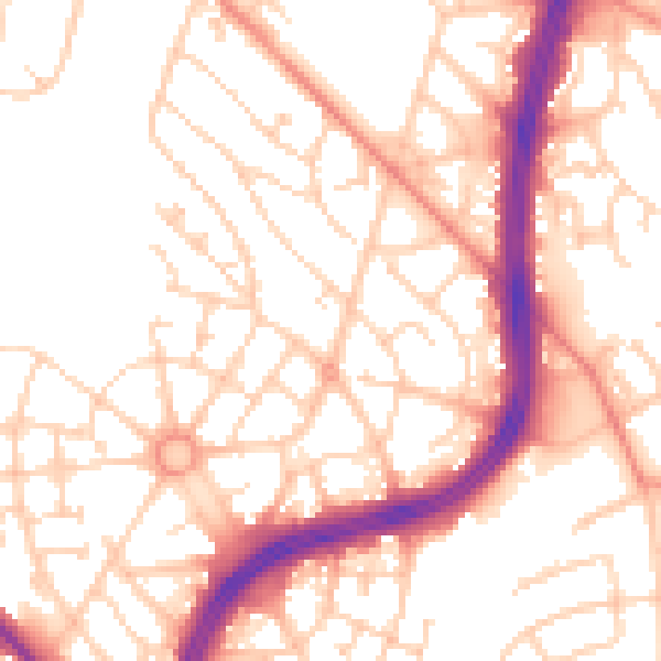 Daytime road noise heatmap for S2 1PA