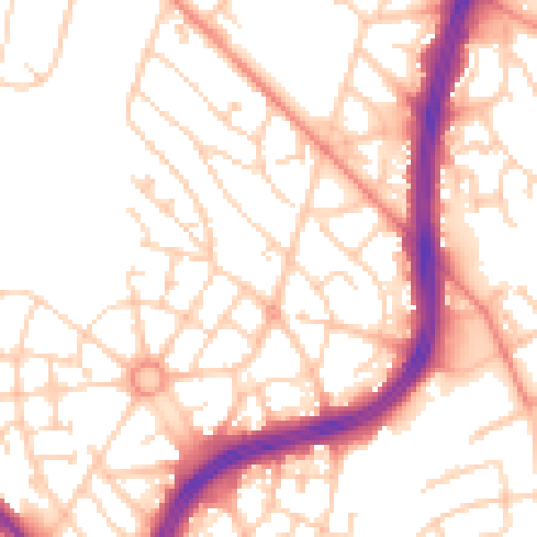Daytime road noise heatmap for S2 1PL