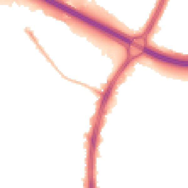 Night-time road noise heatmap for S2 1RQ