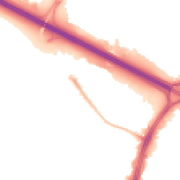 Night-time road noise heatmap for S2 1RU