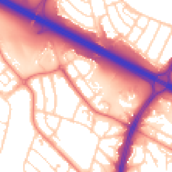 Daytime road noise heatmap for S2 1RW