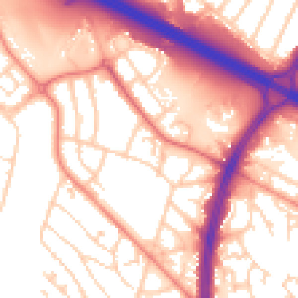 Daytime road noise heatmap for S2 1RZ