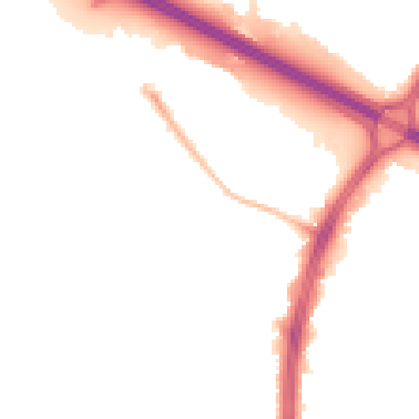 Night-time road noise heatmap for S2 1RZ