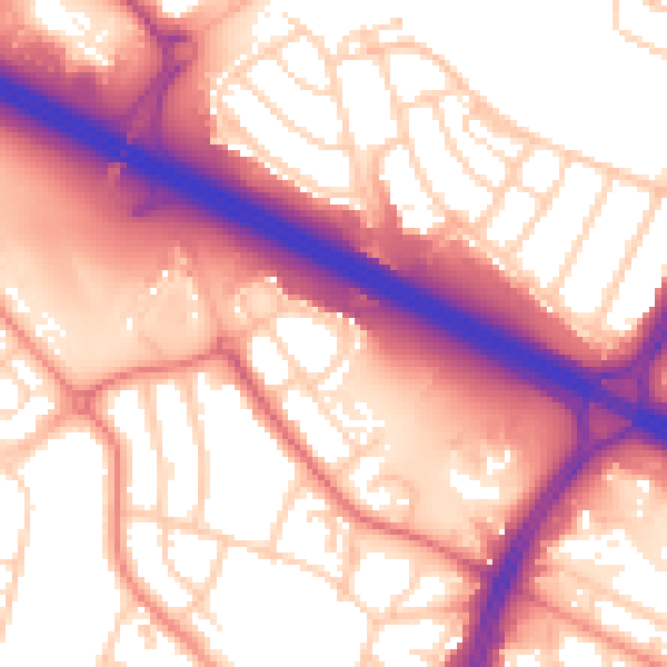 Daytime road noise heatmap for S2 1SA