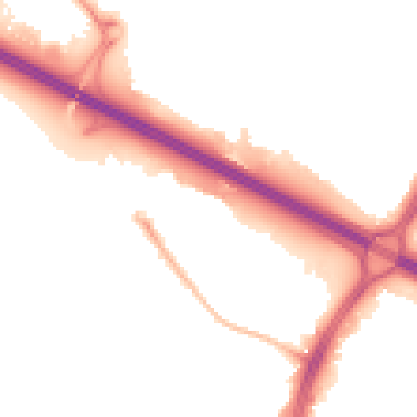 Night-time road noise heatmap for S2 1SA