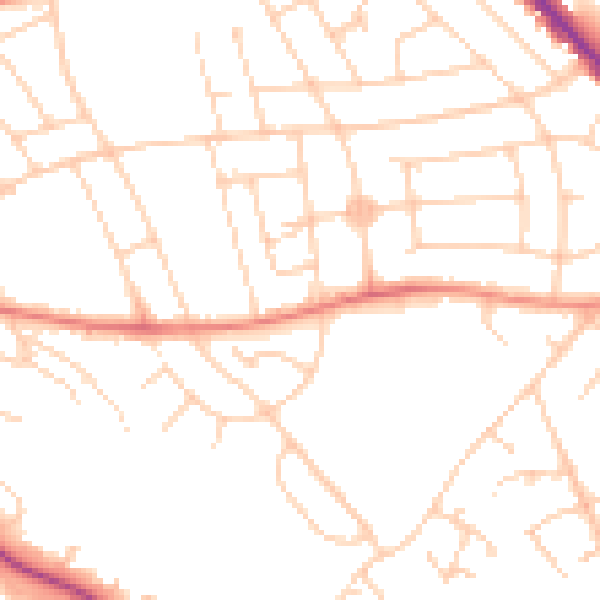 Daytime road noise heatmap for S2 2AG