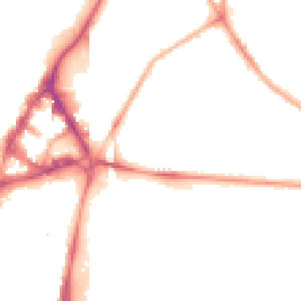 Night-time road noise heatmap for S2 2BZ