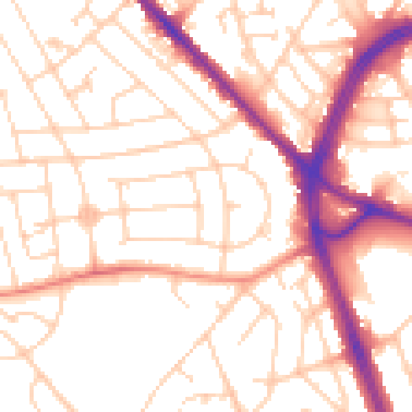 Daytime road noise heatmap for S2 2EQ