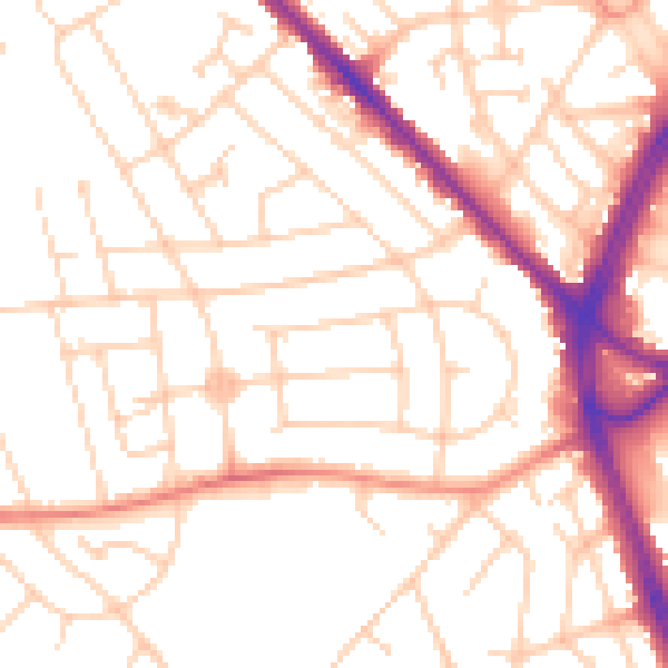Daytime road noise heatmap for S2 2EU
