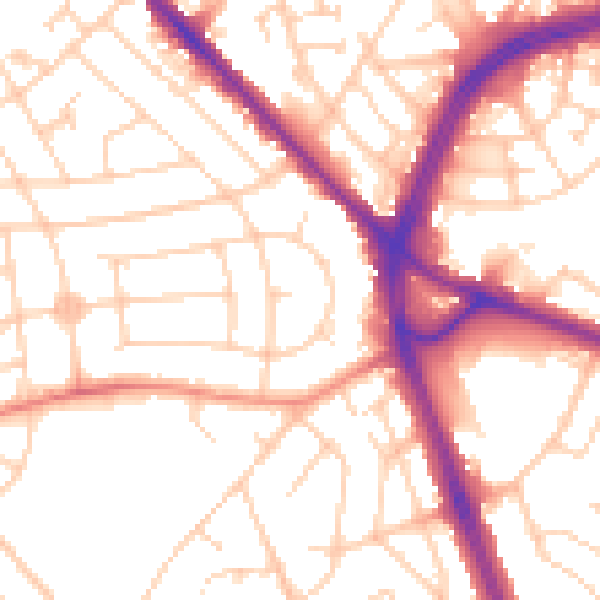 Daytime road noise heatmap for S2 2FB
