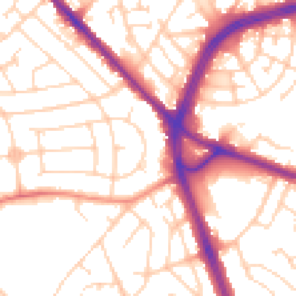 Daytime road noise heatmap for S2 2FF