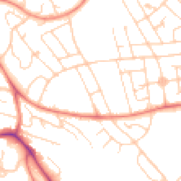 Daytime road noise heatmap for S2 2GA