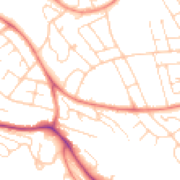 Daytime road noise heatmap for S2 2GE