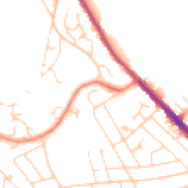 Daytime road noise heatmap for S2 2NA