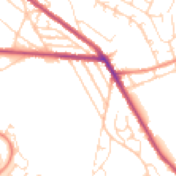 Daytime road noise heatmap for S2 2RF
