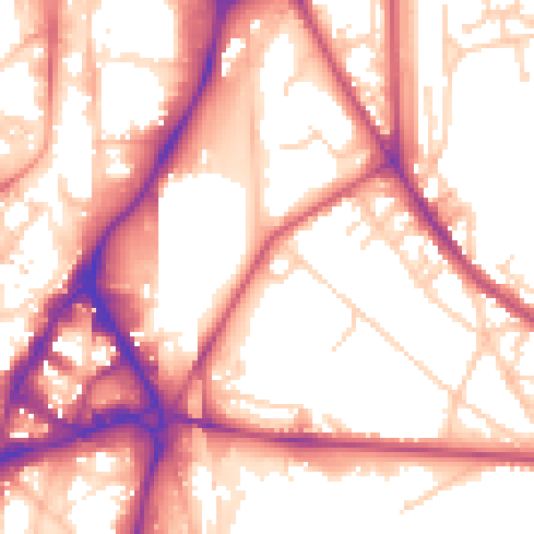Daytime road noise heatmap for S2 2TJ