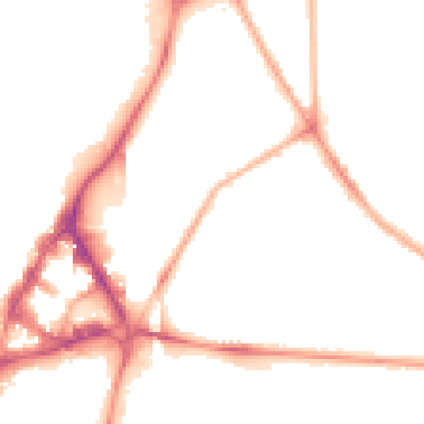 Night-time road noise heatmap for S2 2TJ