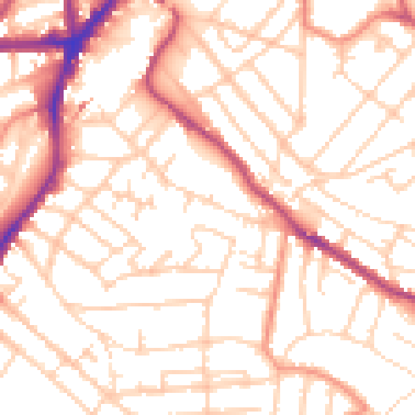 Daytime road noise heatmap for S2 3AF