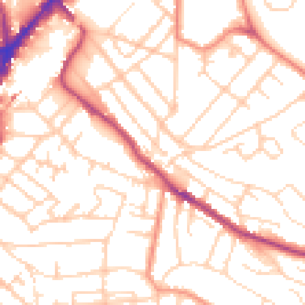 Daytime road noise heatmap for S2 3ED