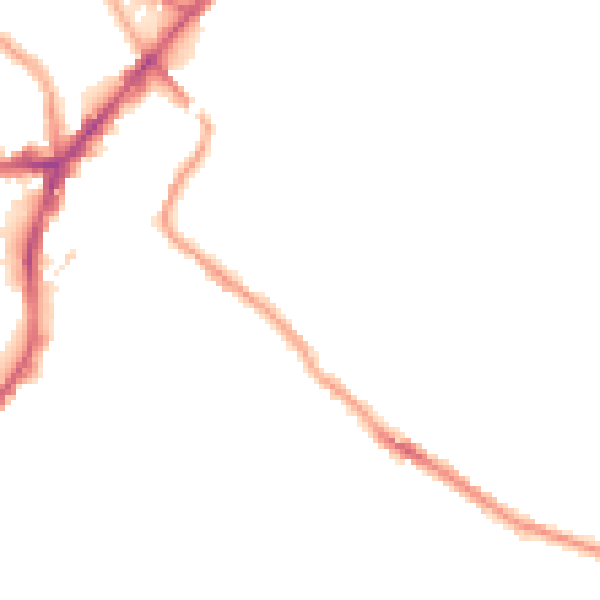 Night-time road noise heatmap for S2 3EG
