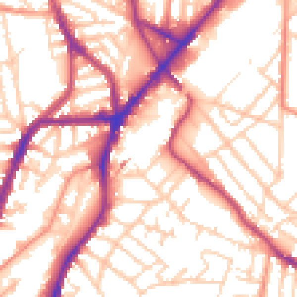 Daytime road noise heatmap for S2 3EN
