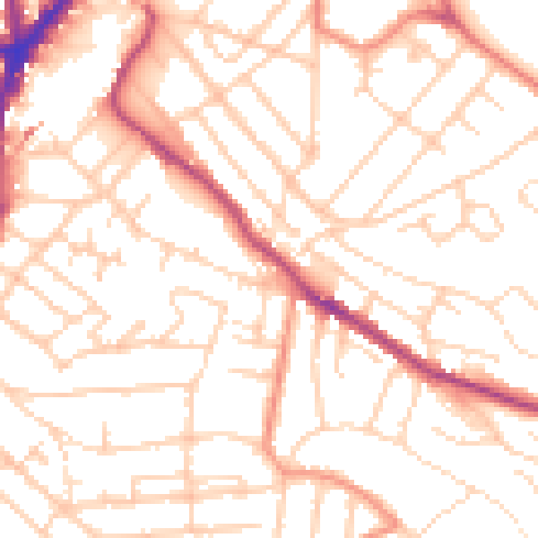 Daytime road noise heatmap for S2 3EX