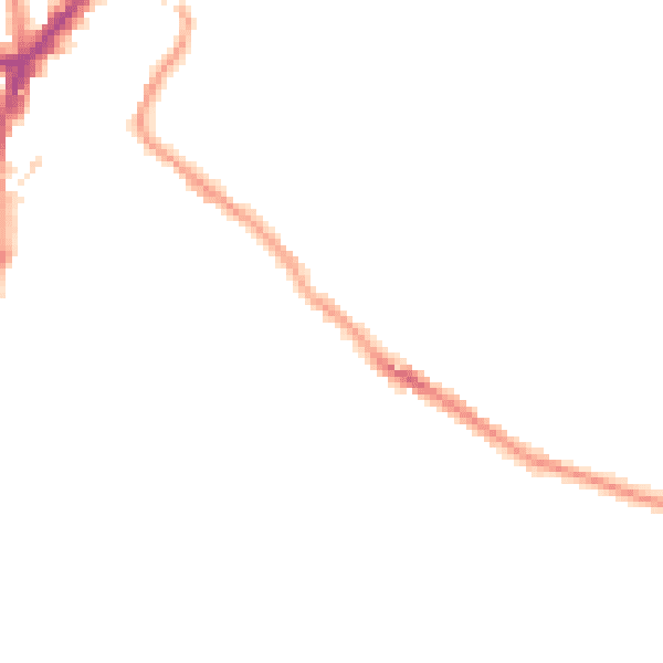 Night-time road noise heatmap for S2 3EX