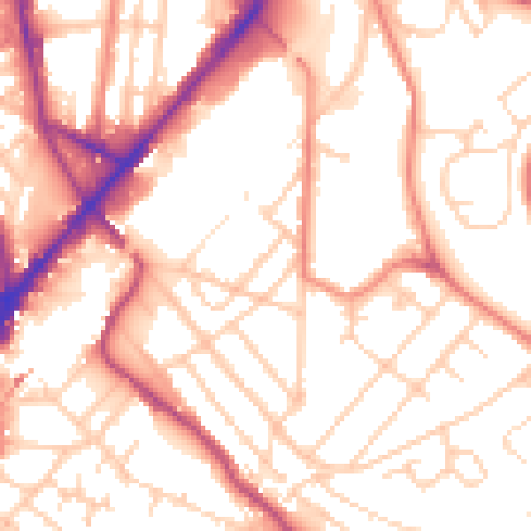 Daytime road noise heatmap for S2 3GX