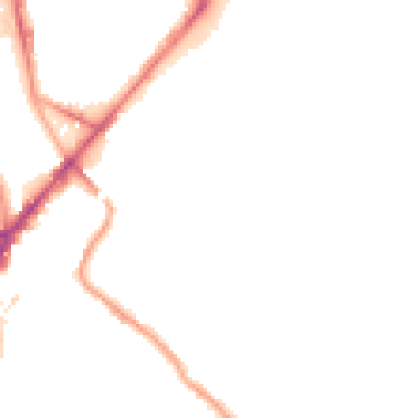 Night-time road noise heatmap for S2 3GX