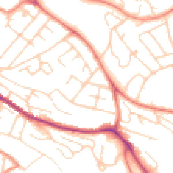 Daytime road noise heatmap for S2 3LE