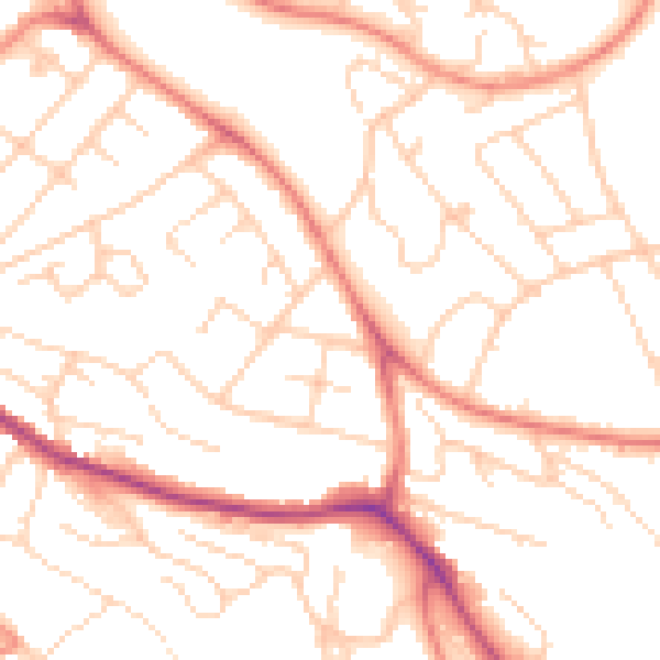 Daytime road noise heatmap for S2 3LG