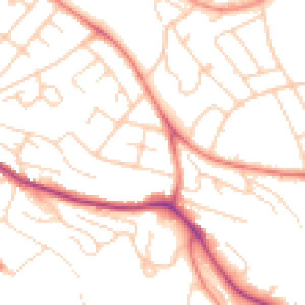 Daytime road noise heatmap for S2 3LL
