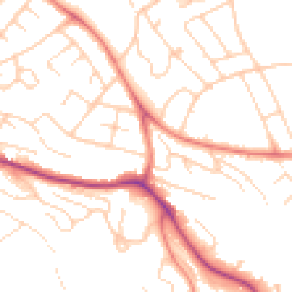 Daytime road noise heatmap for S2 3LN